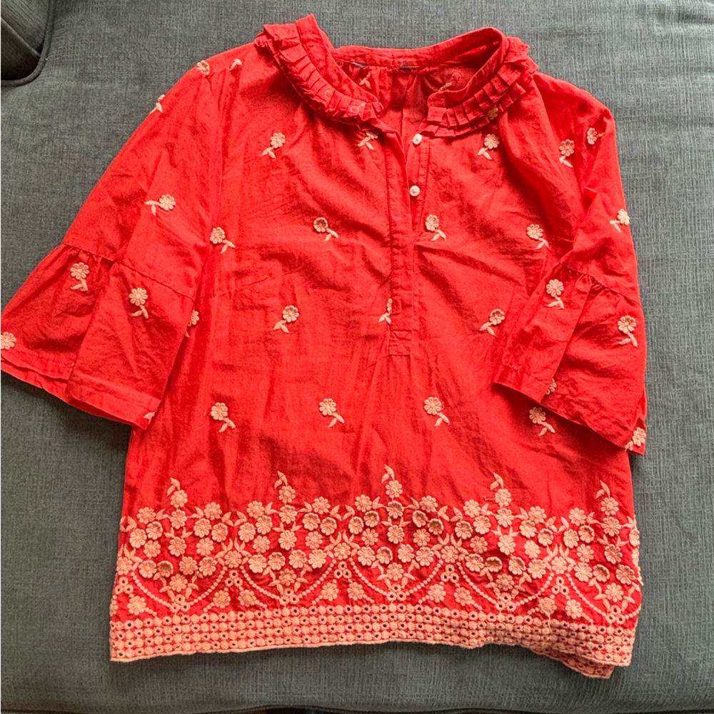 Linen Boho Top.   No Tag.   SZ. M